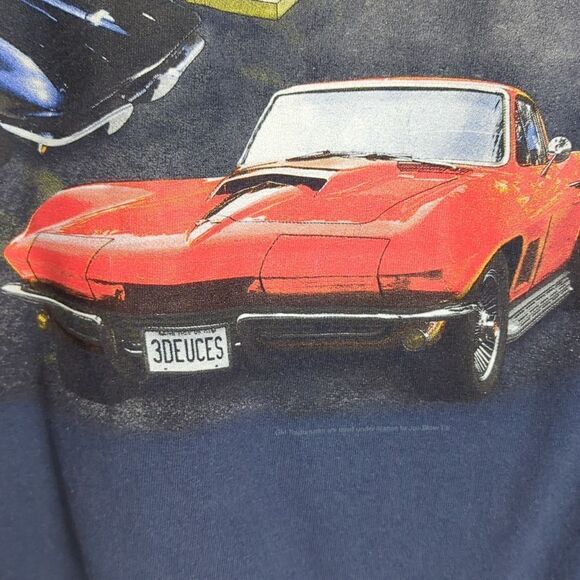 Corvette Stingray Graphic Navy Blue Tee Shirt Size 2 XL - Picture 6 of 8
